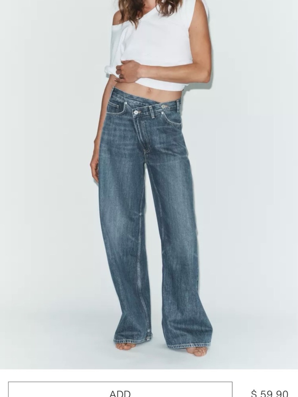 Zara Wide Leg Women's Jeans in Washed anthracite/grey